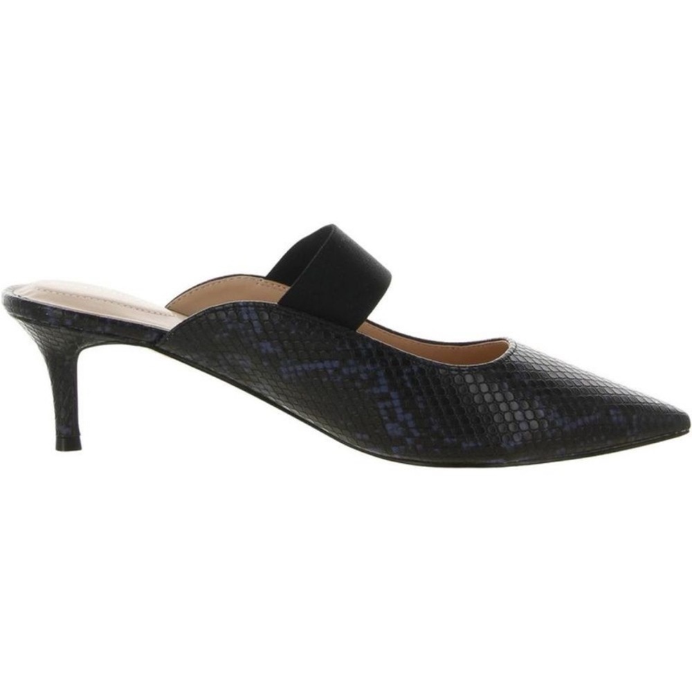 Bandolino Womens Myna 3 Black Faux Leather Slip On Kitten Heels Shoes NWT sz 8 - Picture 7 of 8